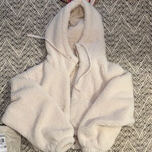 LoveShackFancy Darcelle Sherpa bomber jacket